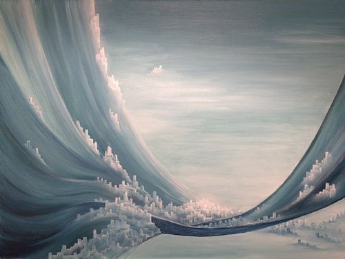 opgetogenheid - fantasie in blauw - droomlandschap - luchtkastelen