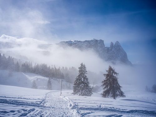 Seiser Alm - Schlern en Santnerspitze in de mist
