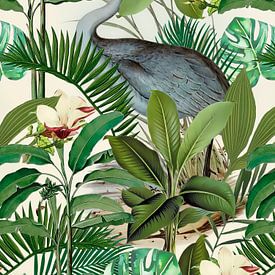 Heron In Tropical Vegetation