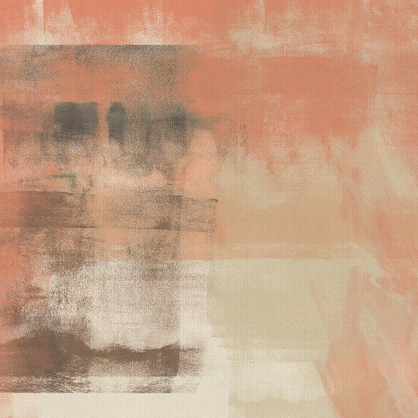 Moderne abstracte minimalistische kunst in warme romantische kleuren van Dina Dankers