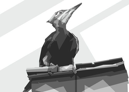 Landschap Kraai Popart Grijswaarden