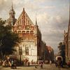 Peinture Kampen - Hôtel de ville et palais de justice Kampen - Cornelis Springer sur Schilderijen Nu