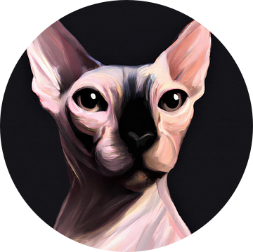 Roze Sphynx kat low key portret van Maud De Vries