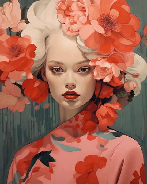Modernes Porträt &quot;Pretty in Pink&quot; von Carla Van Iersel