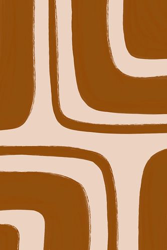 Terrakotta-Streifen auf zartrosa Leinwand von Studio Miloa
