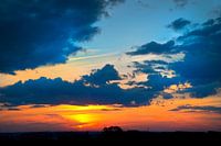 Sunrise over land in Zeeland
