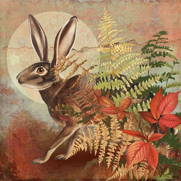 Hare in Fall by Marja van den Hurk
