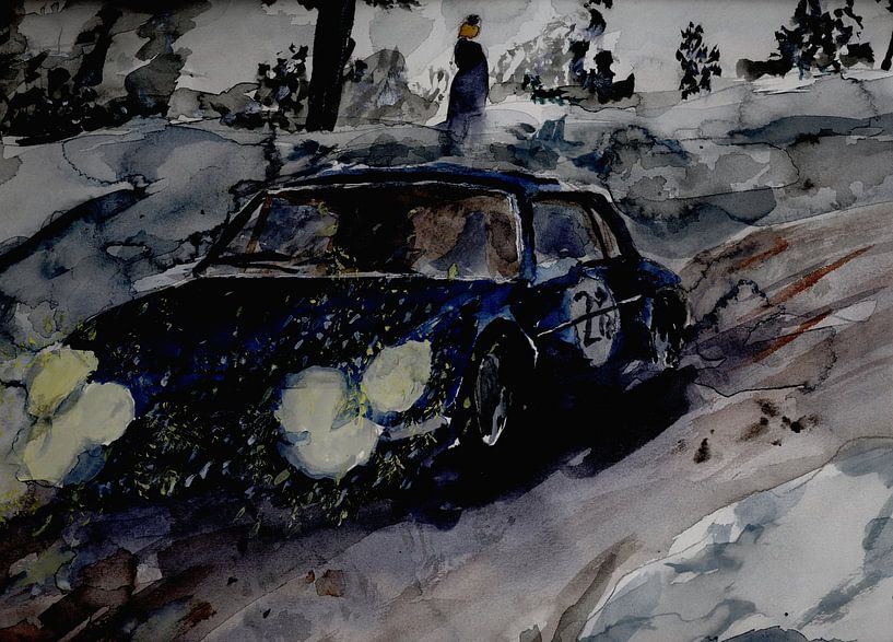 renault alpine watercolour by Andre Bolhoeve