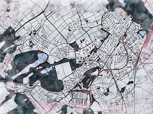Karte von Hürth im stil 'White winter'