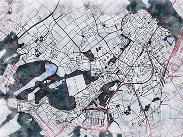 Kaart van Hürth in de stijl 'White Winter' van Maporia