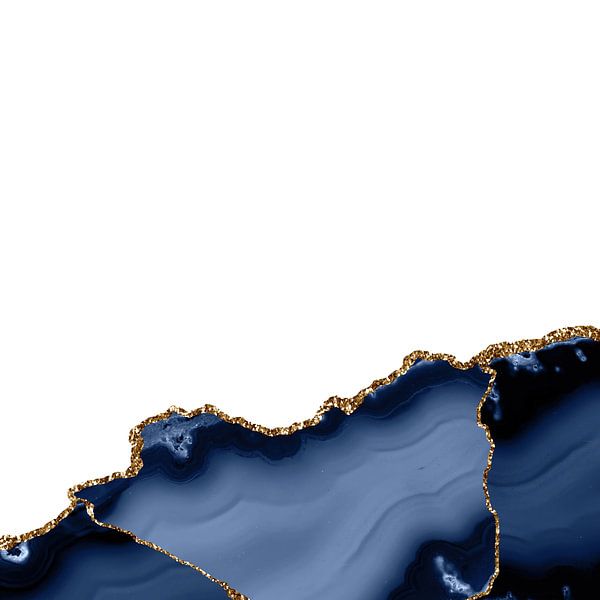 Marineblau &amp; Gold Achatstruktur 23 von Aloke Design