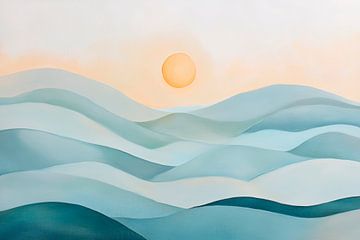 Harmonious wave landscape with sun by Poster Art Shop