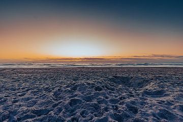 Zonsondergang op het strand van Davadero Foto
