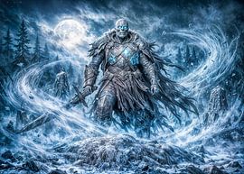Dynamischer Untotenkrieger in einer düsteren Fantasy-Atmosphäre von ArtMomente