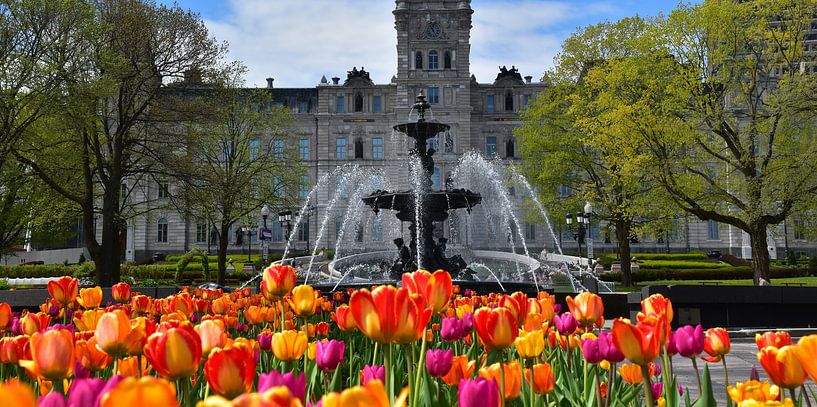 Tourny's fountain in spring by Claude Laprise