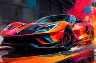 Front moment view of a Ferrari Super sports car by A.D. Digital ART thumbnail
