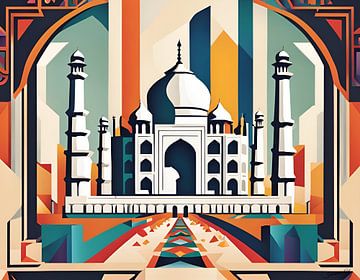 Abstracte kunst - Taj Mahal 1 van Johanna's Art