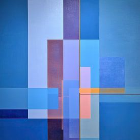 Luxury Lobby | Soft Geometry Blue Light by Eye catching paintings