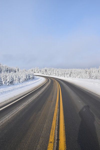 A deserted road in winter by Claude Laprise