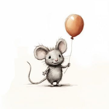 Maus mit Luftballon Skizze von TheXclusive Art