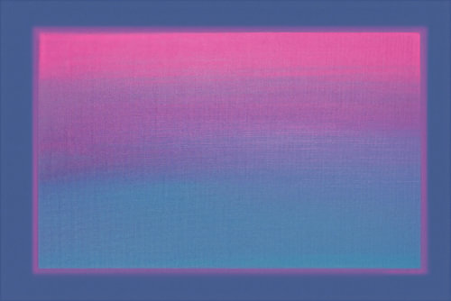 Œuvre d'art abstraite avec dégradé de couleurs rose et bleu