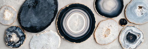 Donkerblauwe agaat kunst voor een luxe interieur