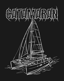minimalist Catamaran line art poster by moveit store