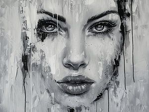 Monochrome Emotion – Abstract portret zwart wit modern