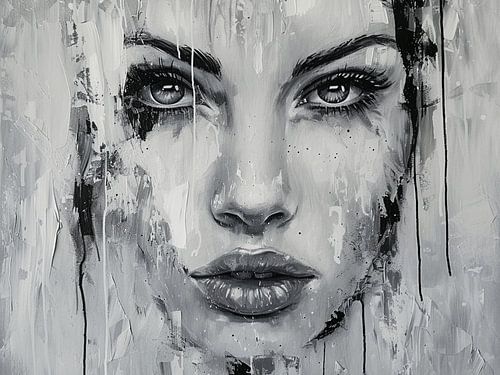 Abstraktes Porträt-Kunstwerk - Moderne Wanddekoration