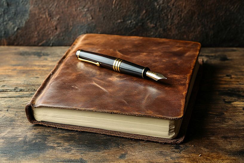 Livre et stylo en cuir vintage par Imperial Art House