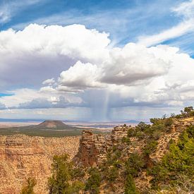 Rain over the plains of Coconino County Arizona by Remco Bosshard