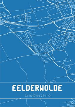Blauwdruk | Landkaart | Eelderwolde (Drenthe) van Rezona