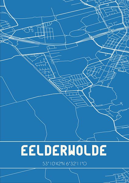 Blueprint | Map | Eelderwolde (Drenthe) by Prints of Place