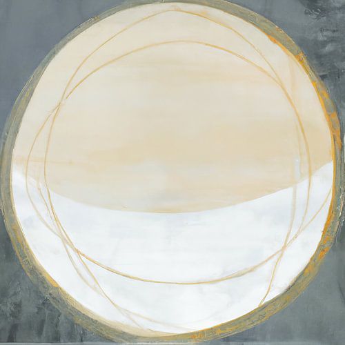 Moderner abstrakter Kreis in gelben und blauen Farbtönen