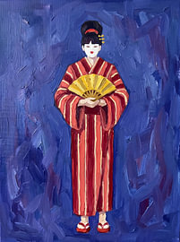 Japanese Woman with a Fan by HUGO