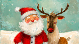 De kerstman met rendieren van Joseph S Giacalone Photography