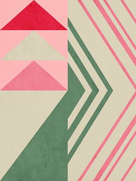 Abstrakt Geometrisch grün rosa 1 von Claudio Chagas Pereira