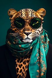 Leopard im Anzug mit Sonnenbrille von Poster Art Shop