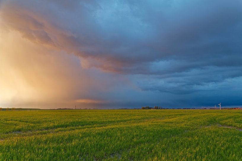 Abendwolken am Deich von Rolf Pötsch