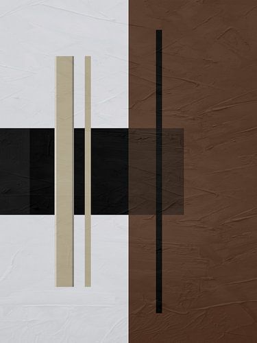 Abstract organic geometric art in earth tones