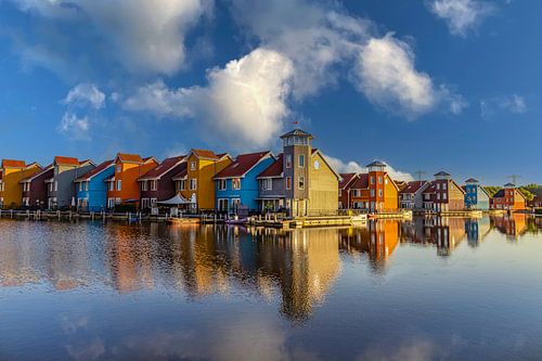 Reitdiephaven, colorful residential area in Groningen
