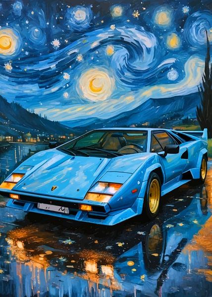 Die sternenklare Nacht Lamborghini Countach Blau von MIROKKU