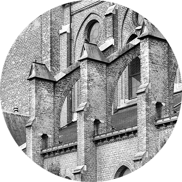 Heilig Hartkerk  Turnhout België - detail in zwart-wit van Marianne van der Zee