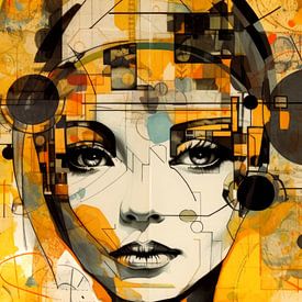Pop-Art Neo-Dada Woman Portrait by Preet Lambon