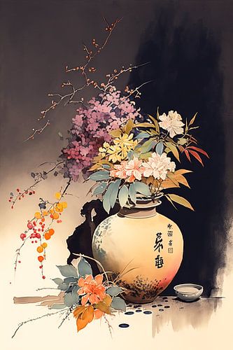 Nature morte aux fleurs Japonais