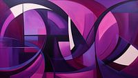 Abstracte vormen paars panorama van TheXclusive Art thumbnail