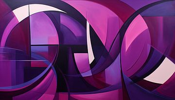 Abstracte vormen paars panorama van TheXclusive Art
