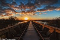 Sonnenuntergang über der Moerputten-Brücke in Den Bosch
