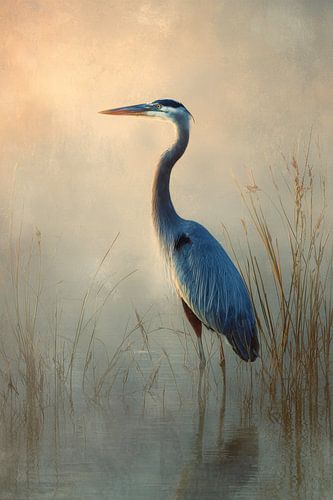 Morning Silence - Blue Heron in the Light