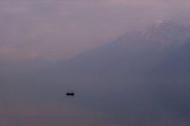 Anglers on their way to the evening hour by Alberto Schulzini
